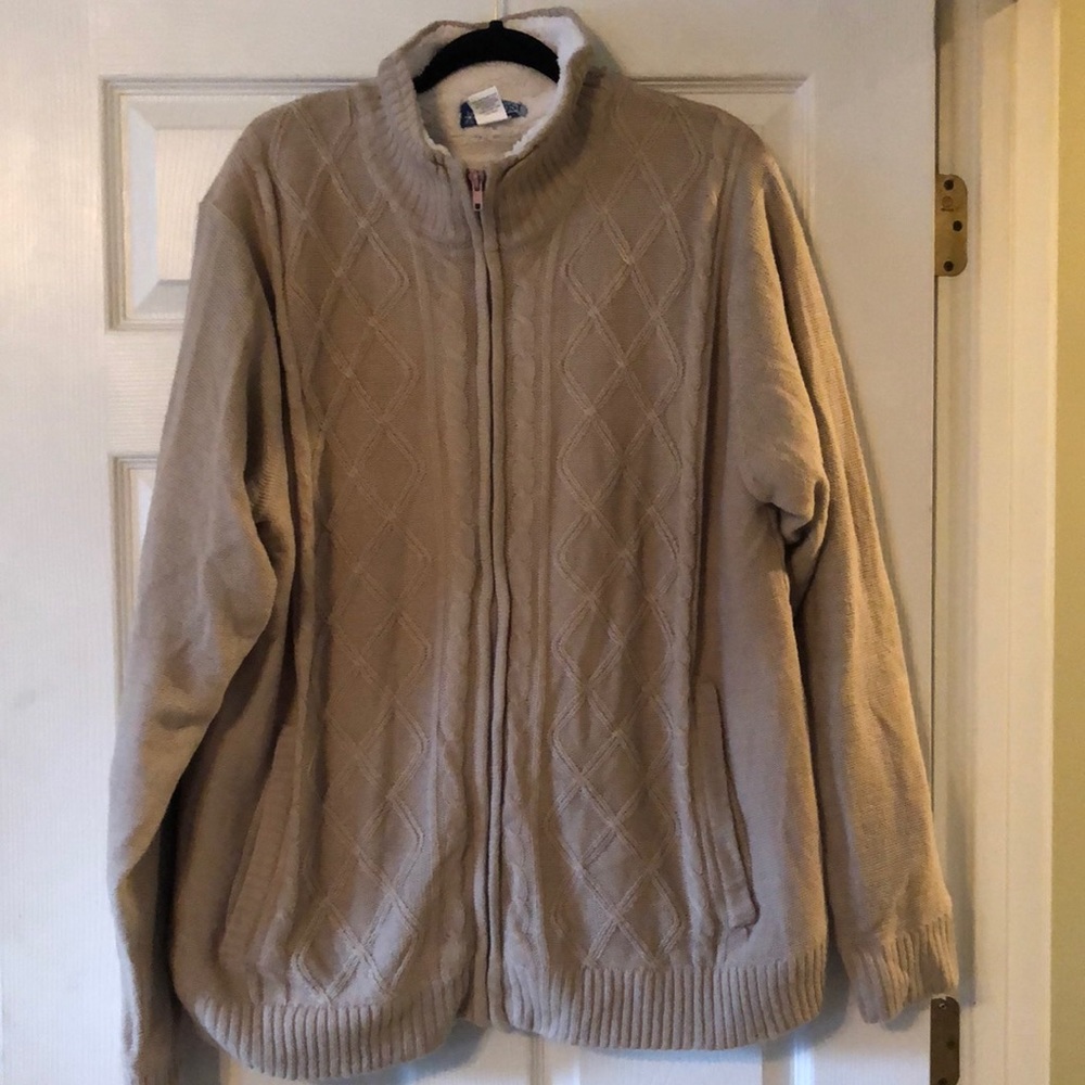 Jack Frost knit Sherpa lined jacket Sz xl